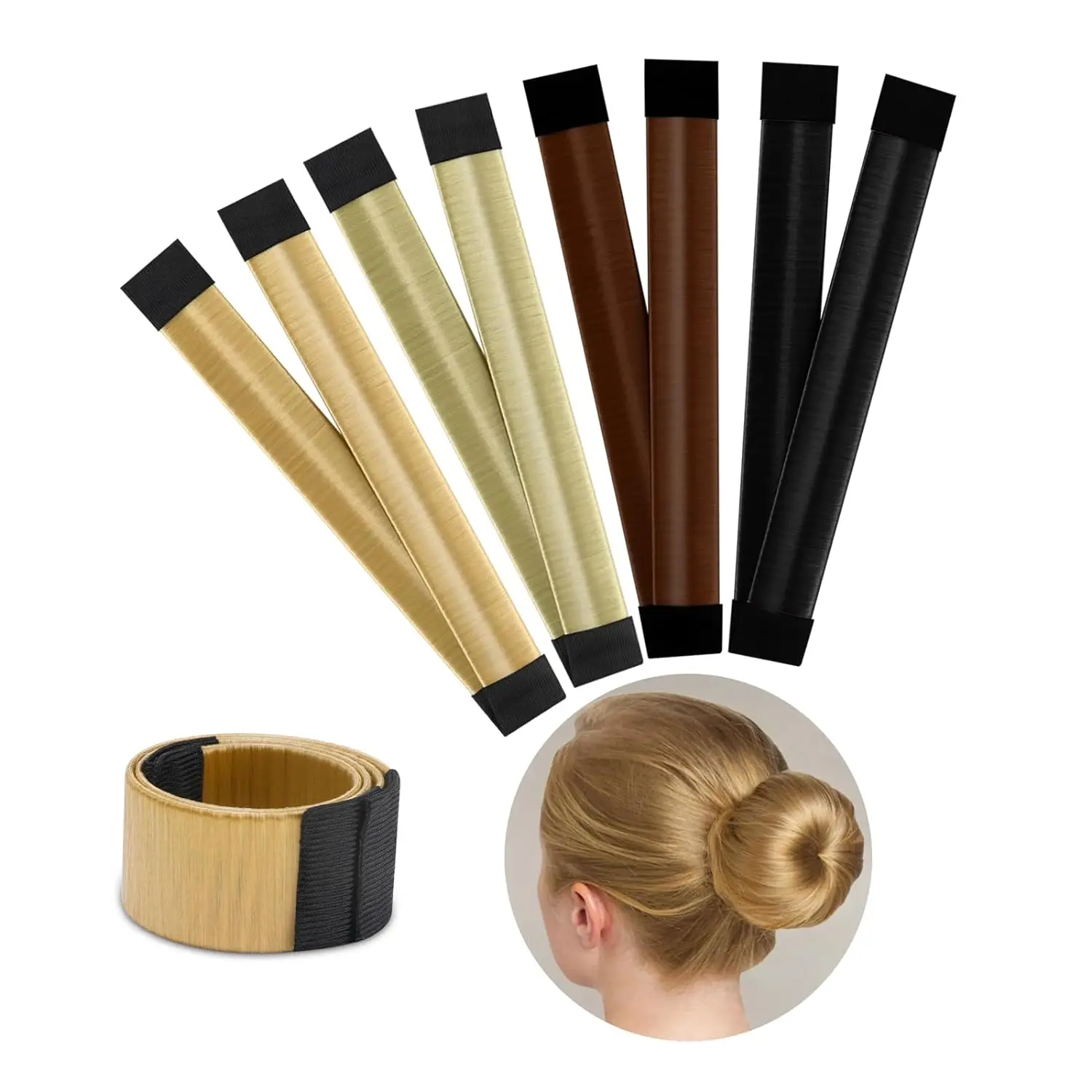 Girls French Hair Bun Snap Roll Tool Twist Donut Bun Hairstyle Hair Bun Maker for Women DIY