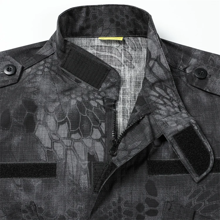 Customized Black Python Camouflage Suit Security Guard Dress Uniform Outdoor CP Twill Camo Security Uniform