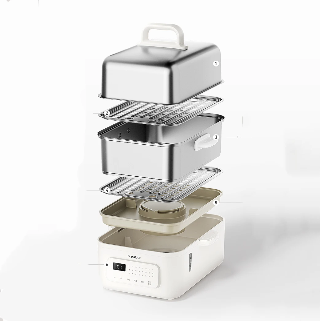 304 Stainless Steel Multi-purpose 2-layer Electric Steamer Cooker Multi-functional Vegetable Food Steam Cooker