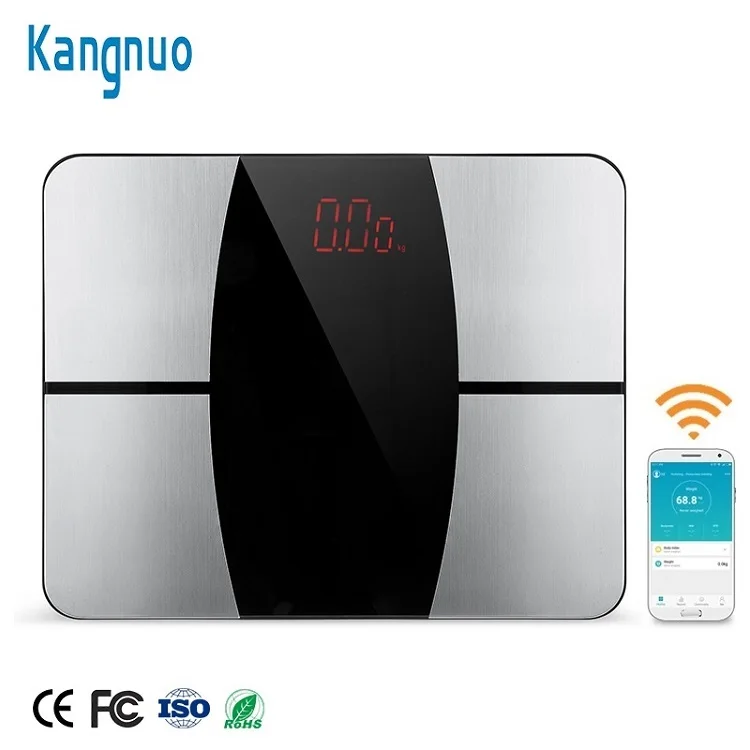 LED Display Lights 180KG Blue tooth BMI Calculator Analyser Digital Bathroom Scale