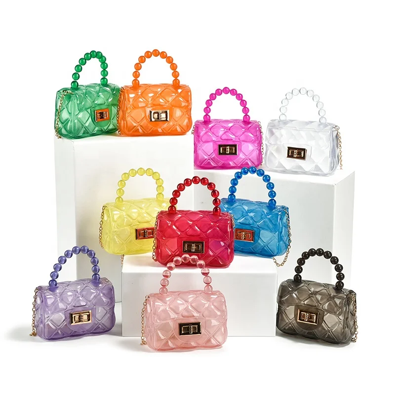 2021 Hot Selling Women PVC Purses And Handbags Ladies Crossbody Cute Kids Mini Jelly Bags For Girls