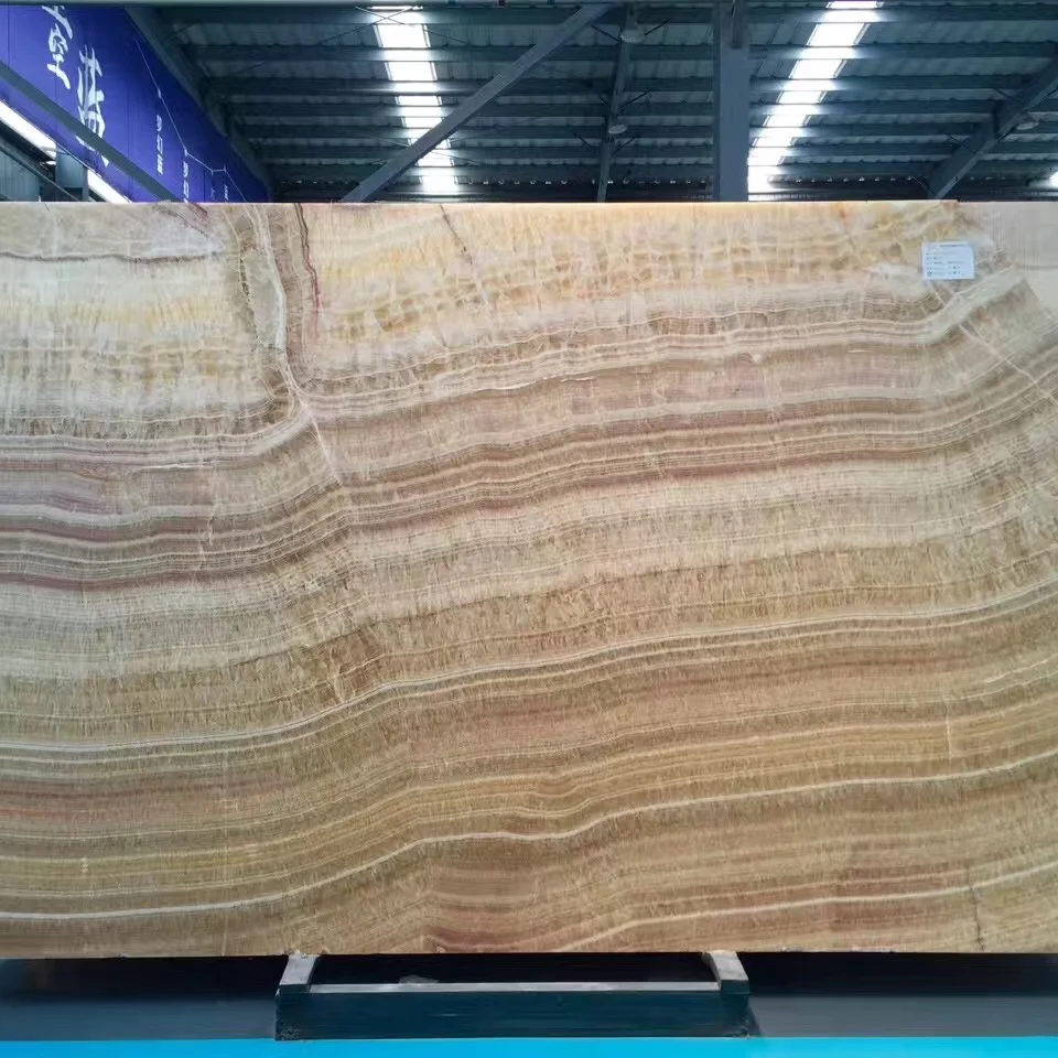 Honey yellow luxury natural onyx stone yellow wood vein polished slabs and tiles for floor and wall paving decoration