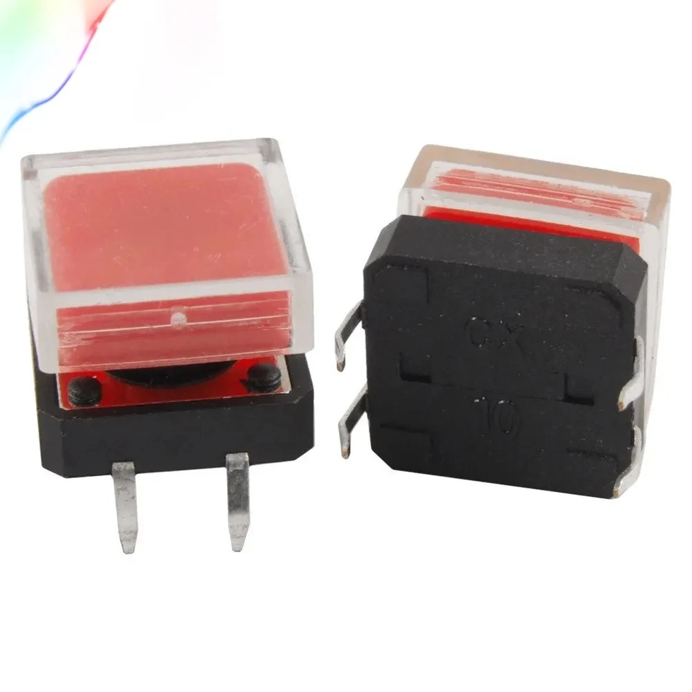 Momentary Tact Tactile Push Button Switch 12 x 12mm x 7mm 4 Pin DIP w Cap