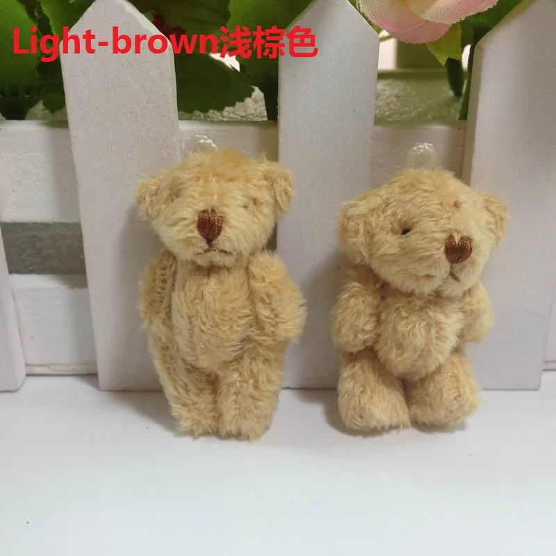 Wholesale 4.5cm 6cm Stuffed Plush Pendant Doll Hands Feet Movable Diy Handmade Material Toy Mini Joint Teddy Bear Keychain