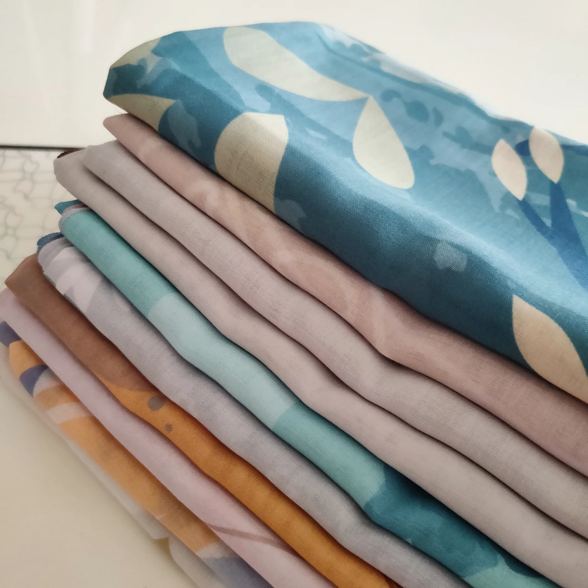 custom digital printing tudung bawal bidang 45 muslim women cotton voile square scarf ready stock