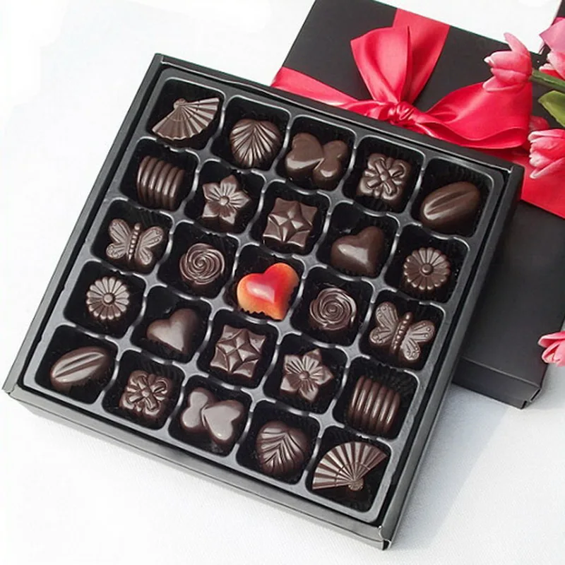 
gold line logo paper tray gift chocolate use packing boxes for chocolates 