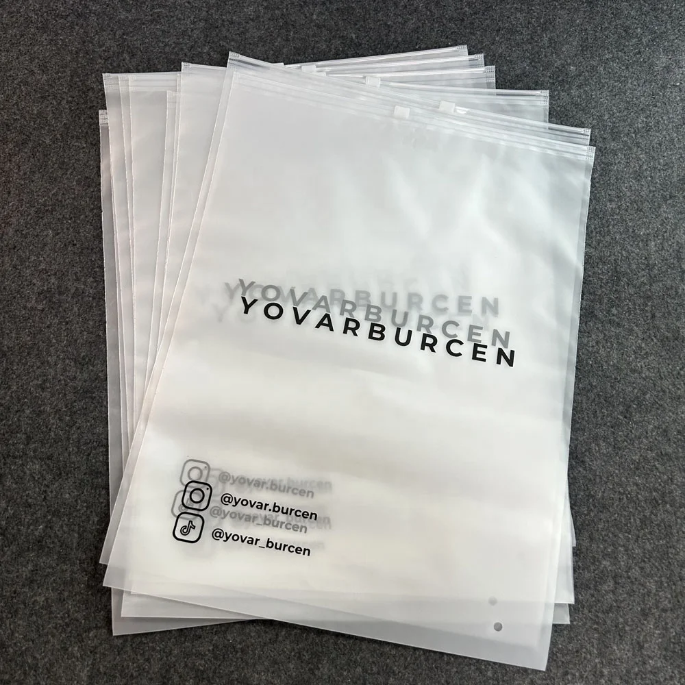Custom zipper bags matte Frosted packaging bag Eva transparent pouch Zip lock Bag Plastic for clothing