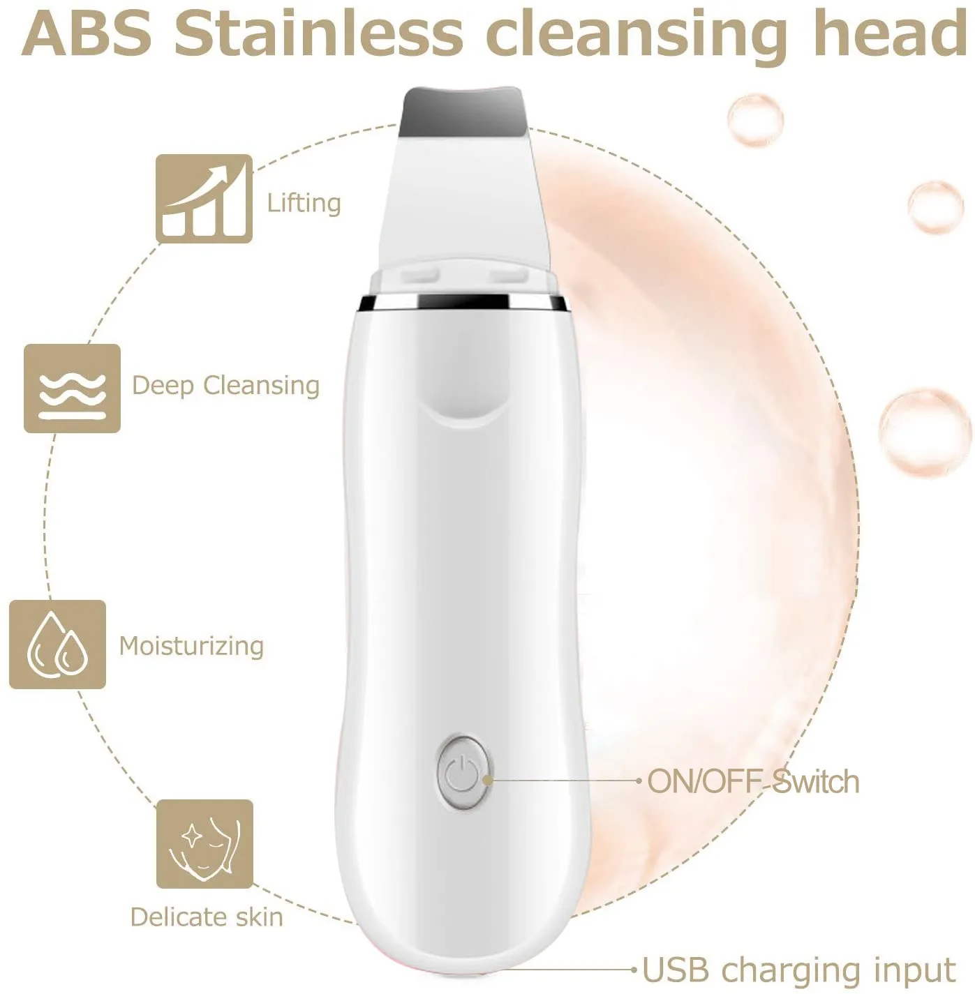 Ultrasonic beauty portable face massager skin care tool scrubber 2022 ultrasonic face beauty personal care skin scrubber
