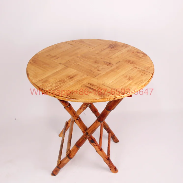 Outdoor Bamboo folding round table