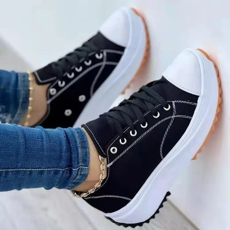 Europe and the United States large size 2024 spring new pre-lace-up solid color casual single shoes female cross-border round he