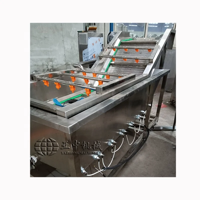 Yazhong Factory Price 304 Stainless Steel Bubble Washer Vegetable Cleaning Machine / Wash Tank Fruit Washer