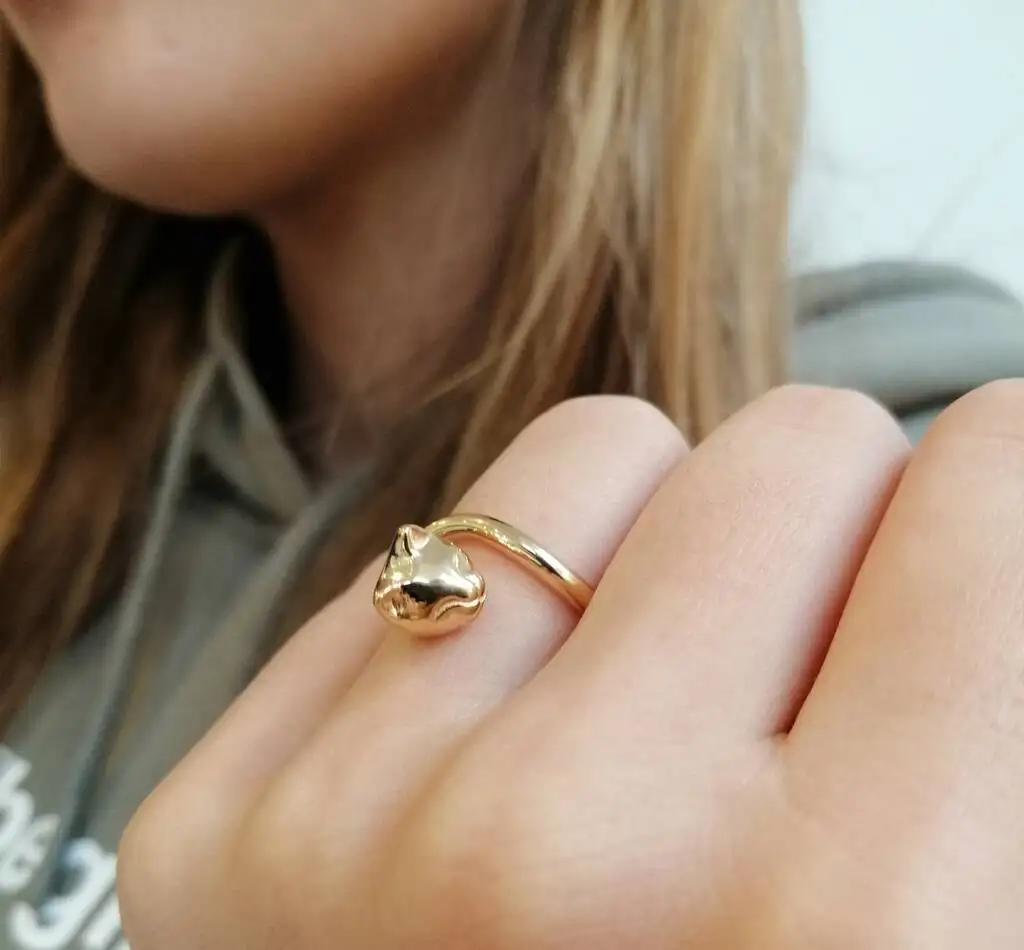 Cat Rings Sterling Silver Open Adjustable Cat Ring 925 For Girl Women