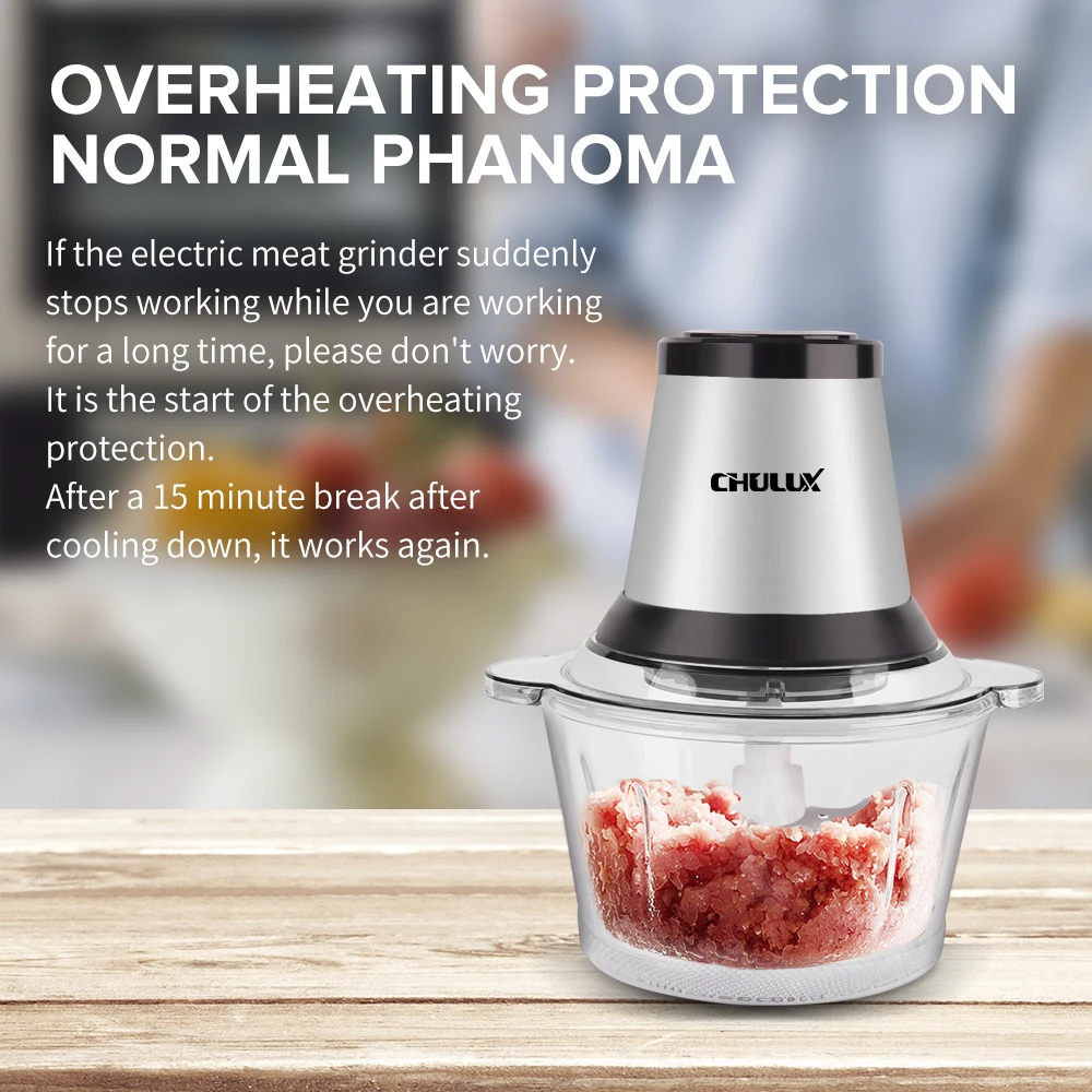 Promotion stainless steel stand hand press two speeds electric baby food grinder chopper