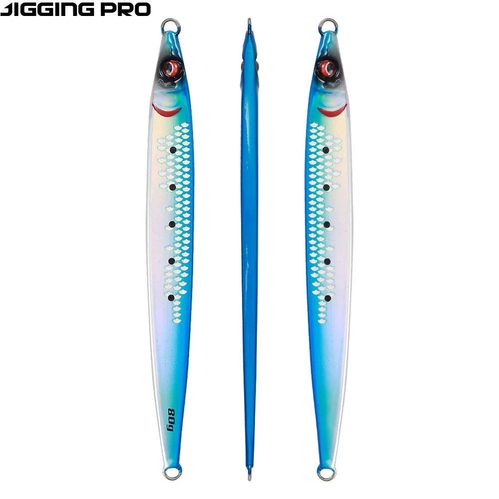 Jiggingpro сардины слайдер 60 г 80 100 опускается на дно Вертикальная приманка для рыб Морская рыбалка приспособлений вялая блесна твердая рыболовная рыболовные снасти