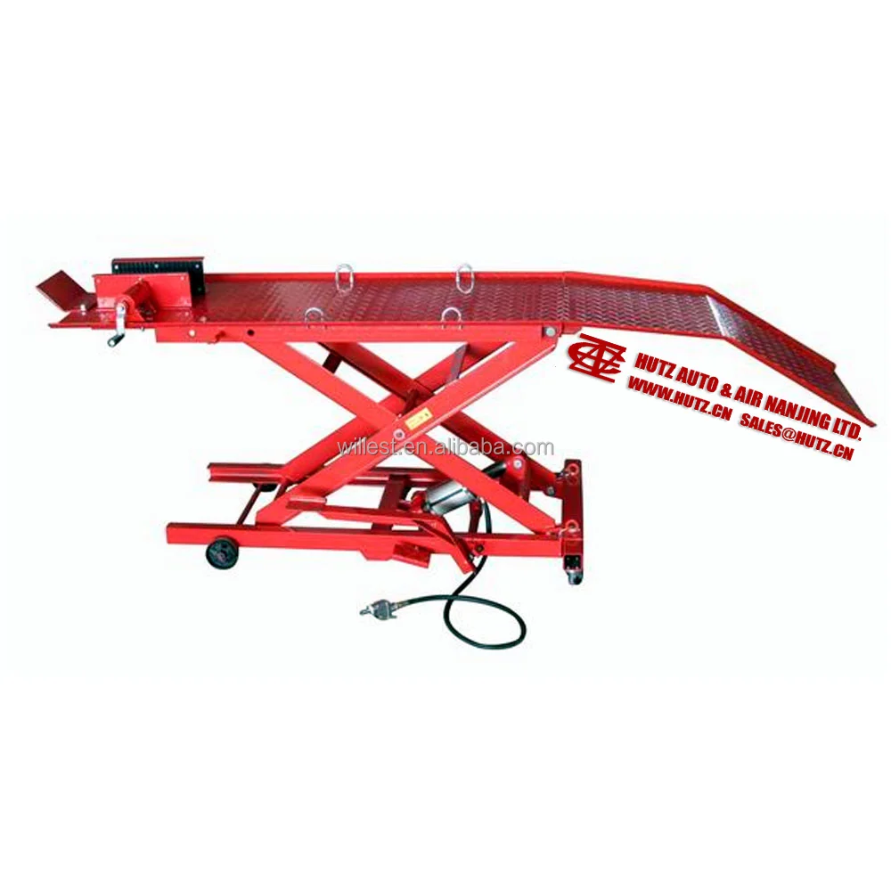 Workshop Scissor Lift Jack HUTZ 800 Lbs air Hydraulic Motorcycle Lift Table AL08AS118 Pneumatic ATV Lift Stand
