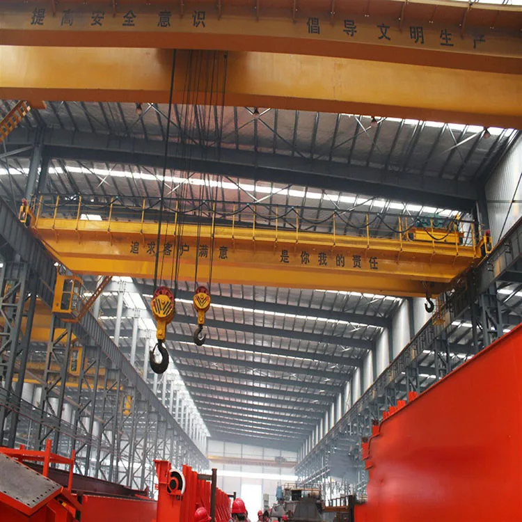 Heavy type 125 32 ton roof traveling double girder magnet cast overhead crane price with hook
