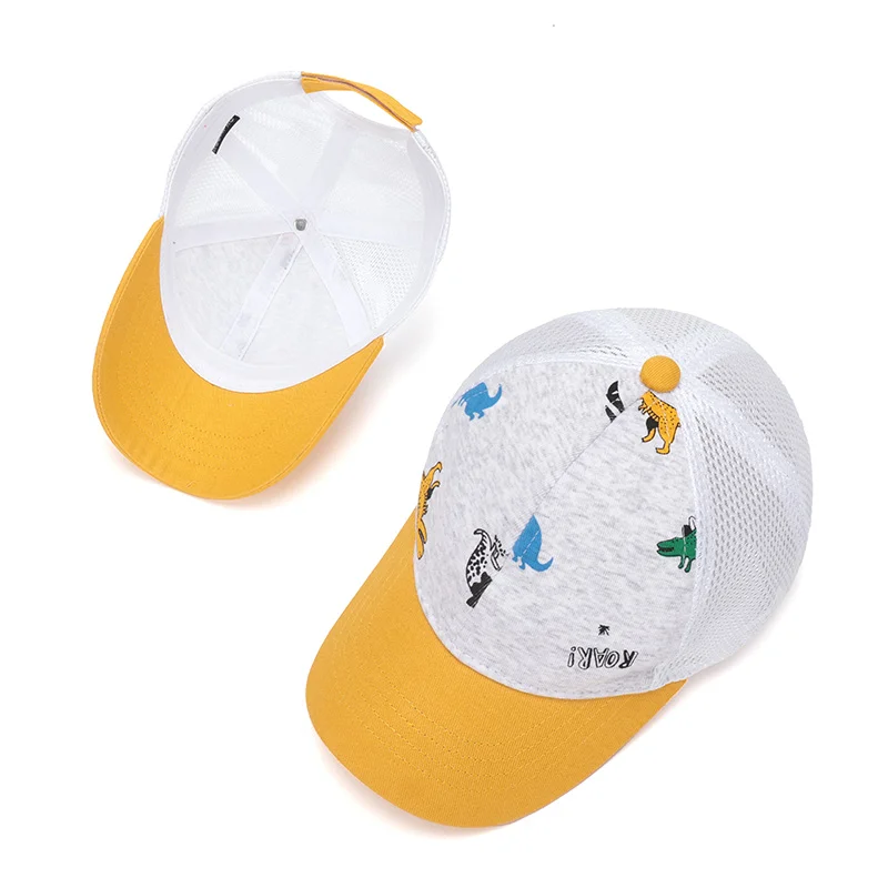 Wholesale Custom Fashion Cute Outdoor Sun Protection Mesh Adjustable Children Baseball Cap Sports Cap for Boys Girls