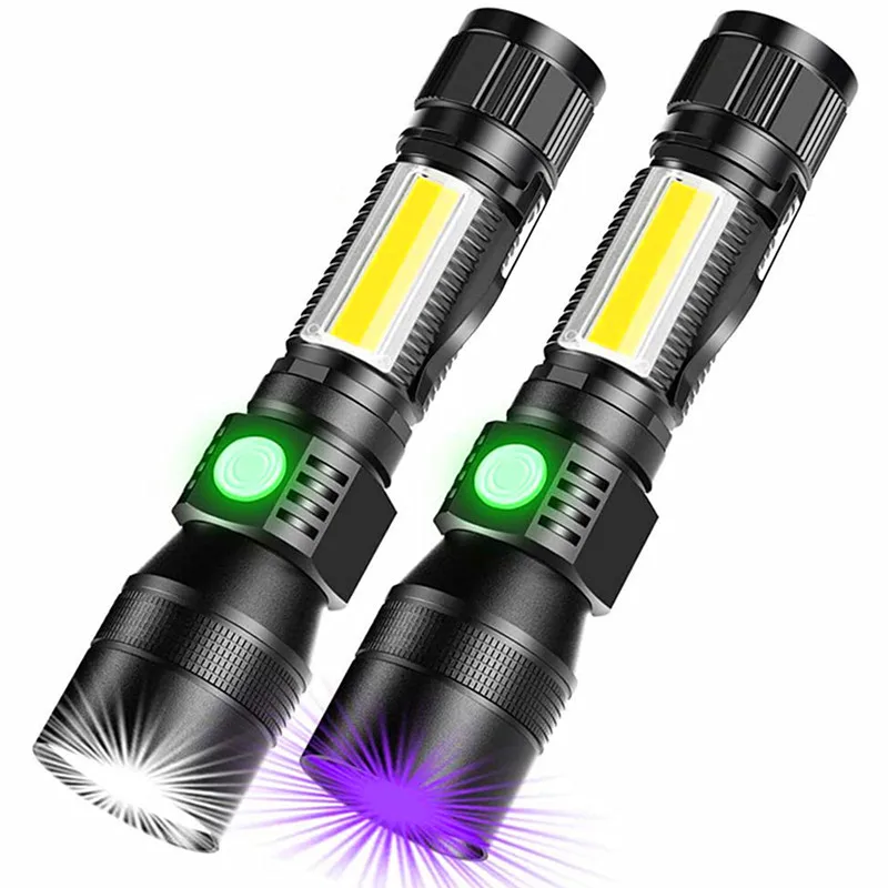Светодиодный УФ фонарик с COB матрицей 7 режимов работы зарядка через USB зуммируемая магнитная лампа для автомобильного ремонта экстренных прогулок