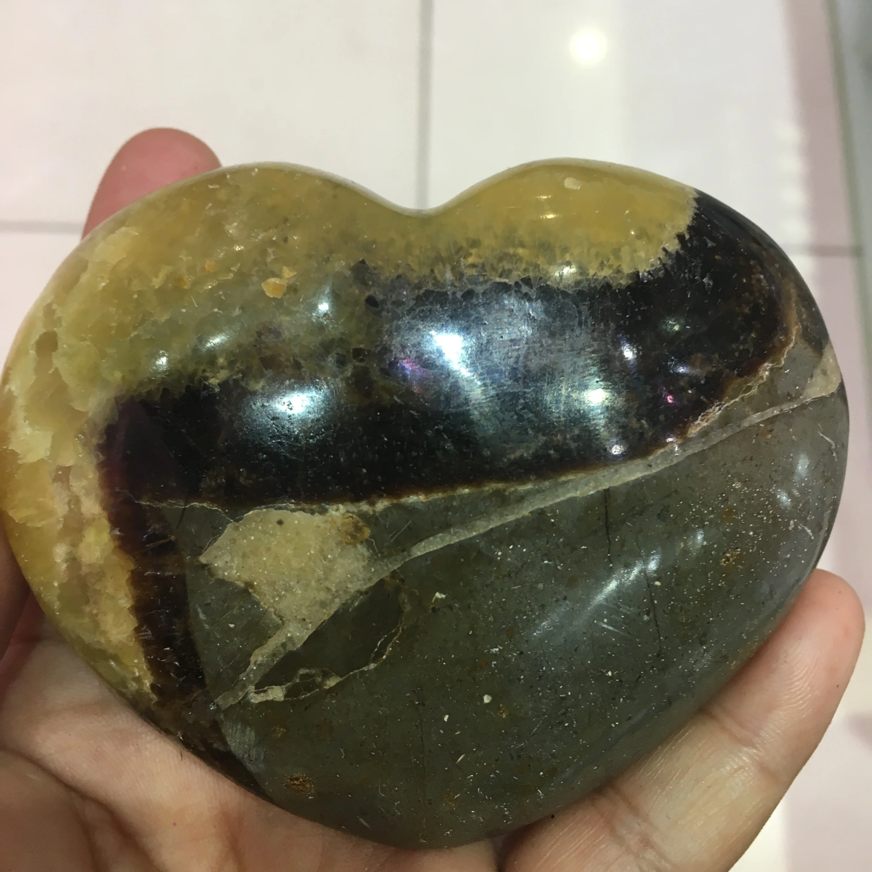 Wholesale Natural Septarian Stone quartz Polished Septarium Crystal Hearts for healing