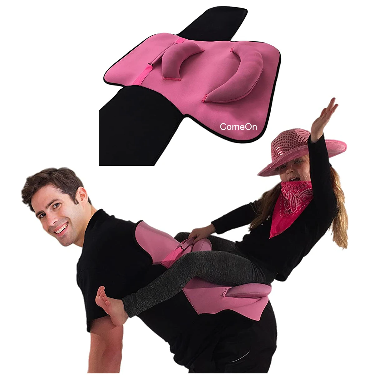 Play Horse Riding Saddle Play Pony Rides Child Western Toy Horse Saddle Padded Seat Daddle Parent Saddle with Easy Close Strap