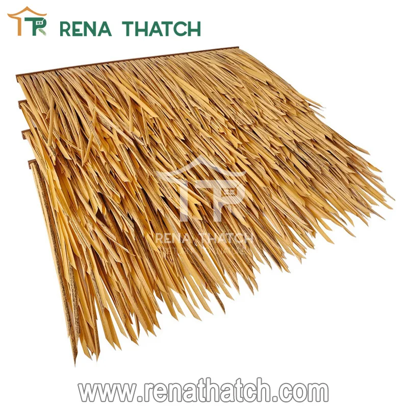 Plastic fire retardant synthetic straw artificial Nylon thatch roof tile synthetic thatch roof
