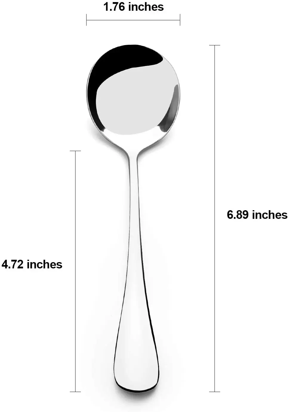 Soup Spoons, AmoVee Wholesale Stainless Steel Alpha Round Spoons