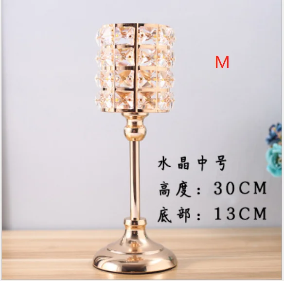 european morden decorative metal gold crystal candle holders