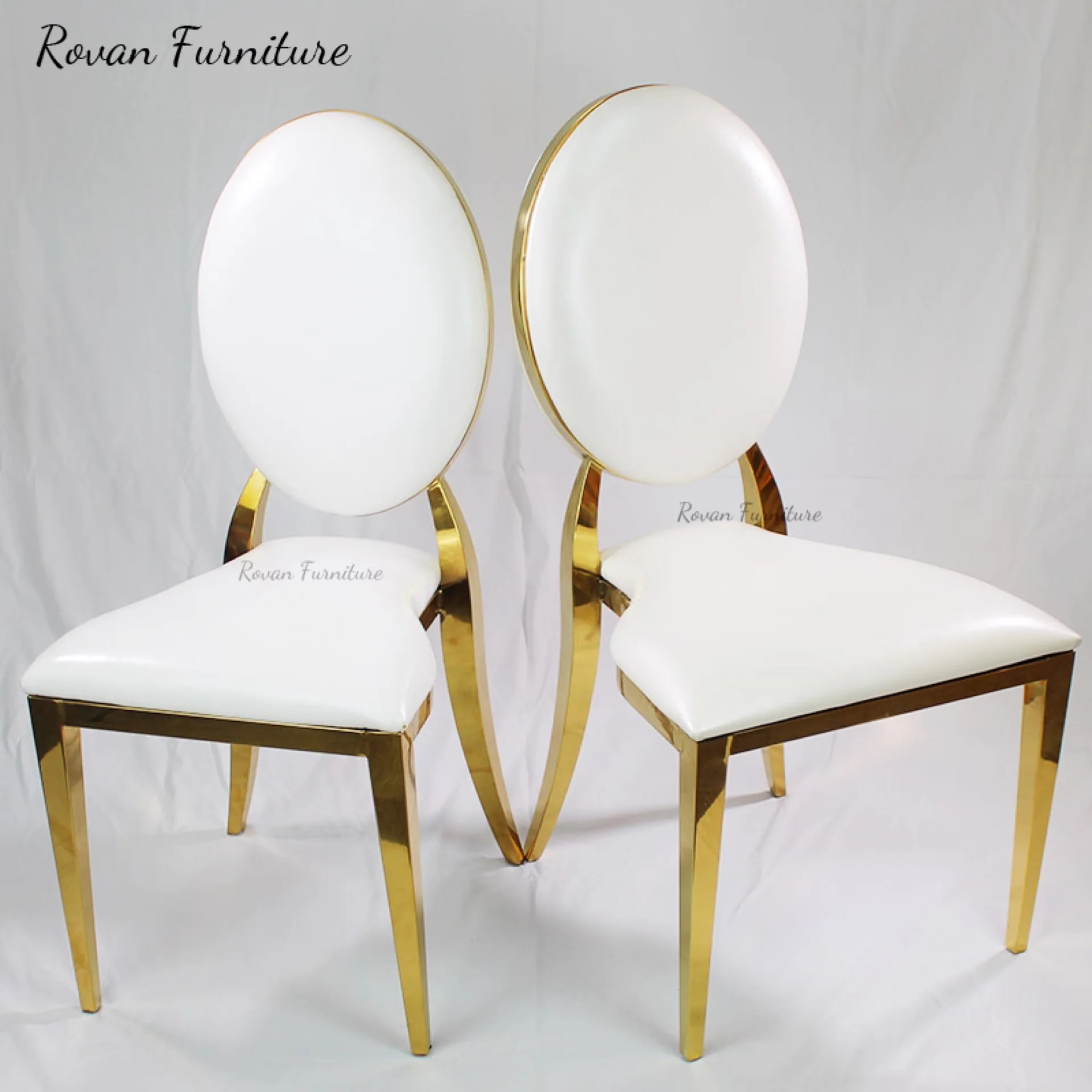 Wholesale price round back white cushion wedding chair stainless steel chair event chairs use in party rental