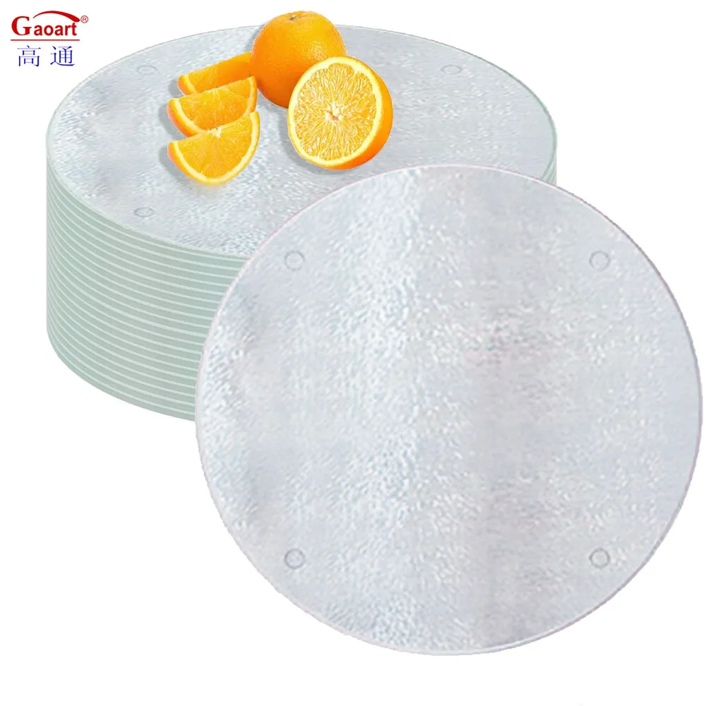 New Arrival Round Cheese Cutting Board Resin Tempered Glass for Home and Kitchen Includes Bread Cutting Features Boxed