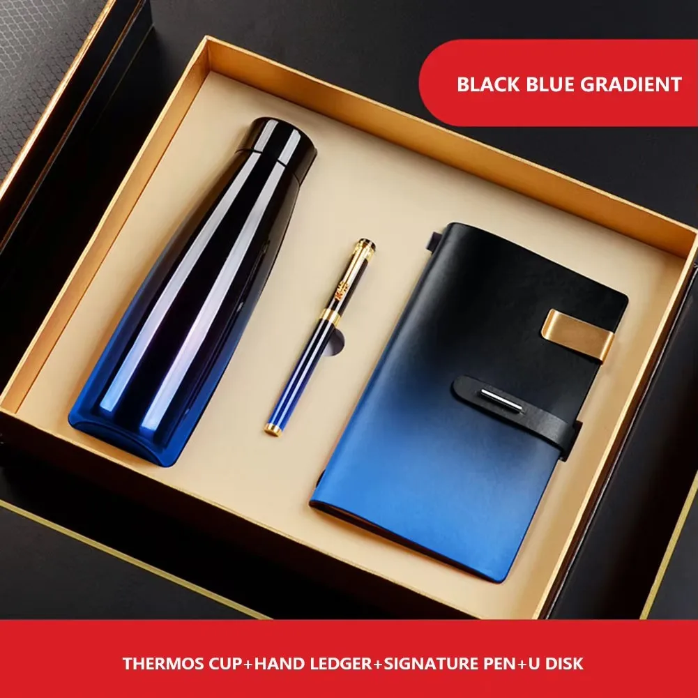 Free  Custom Corporate Luxury Gift Set 4-in-1 Promotion Business Kit with Power Bank Mouse Pen Flocking Graphic Print Christmas
