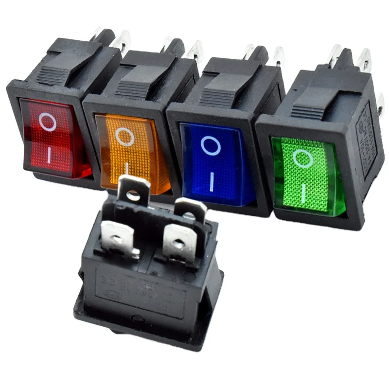 KCD1-C-UL-ETL 4 Pin Red. Yellow. Blue. Green. White. Black Dpst Rocker Switch On Off 6A 250VAC 10A 125VAC 50HZ T85 1E4 Kcd1-104