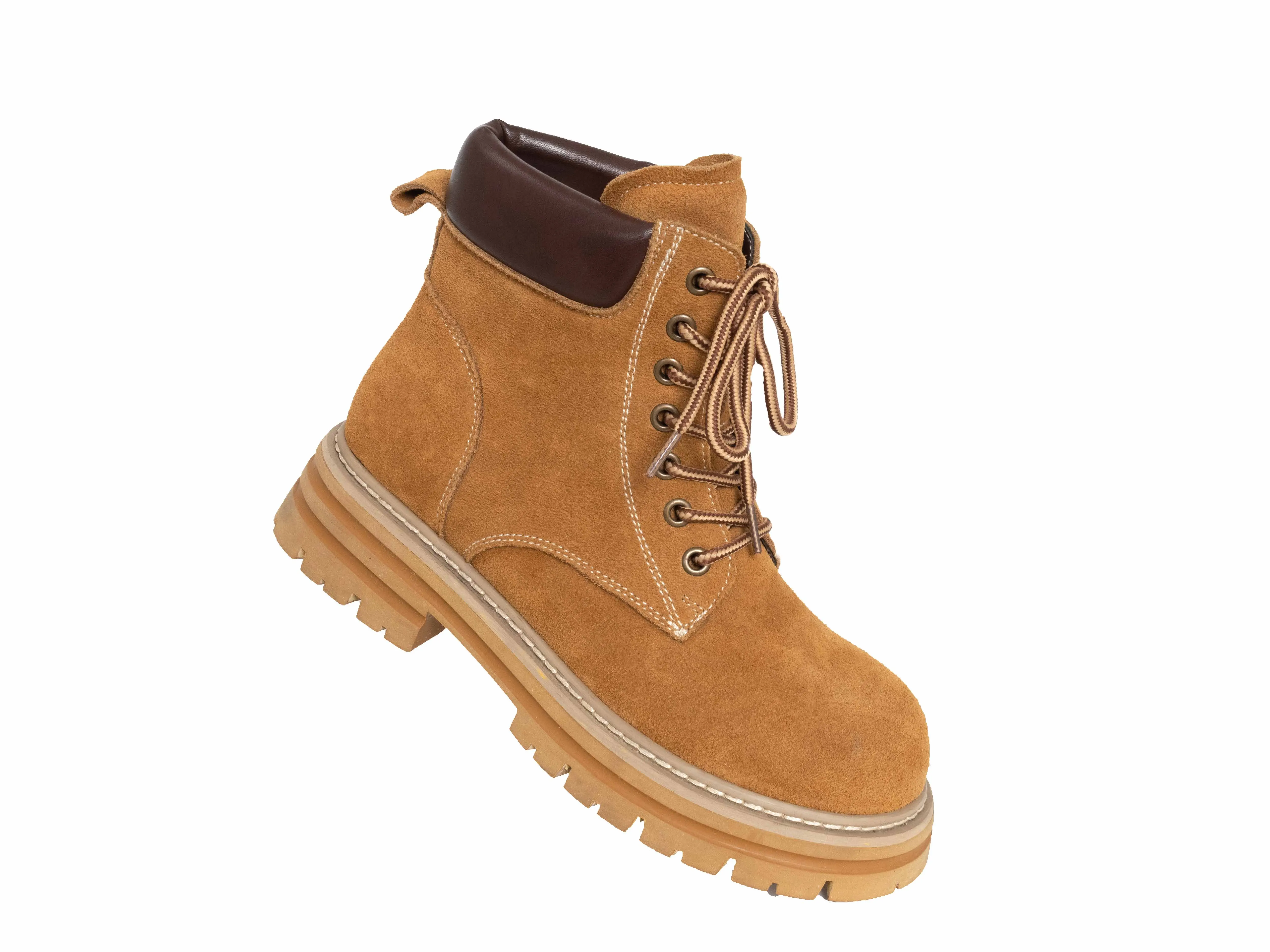 YZY wholesale OEM women Khaki Cow suede Timber-style ankle martin shoes and boots