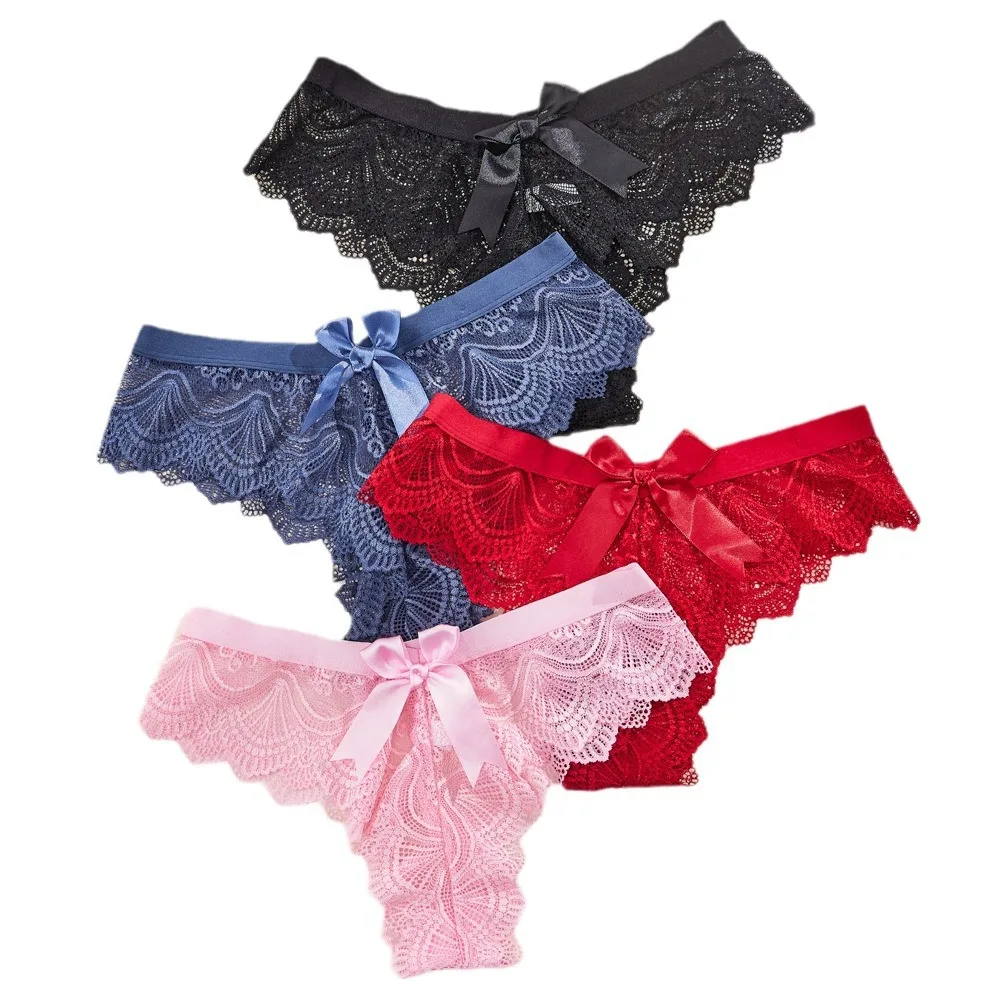 Fast Shipping Europe And The United States Sexy Lace Thong Pure Desire Girls Bow Ladies Panties Low Waist Wholesale New Color