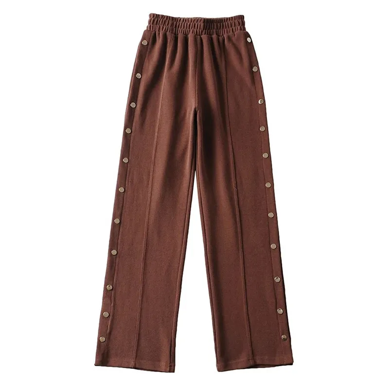 New Autumn Winter Side Stud Loose Hip Hop Dance Straight Sweatpants