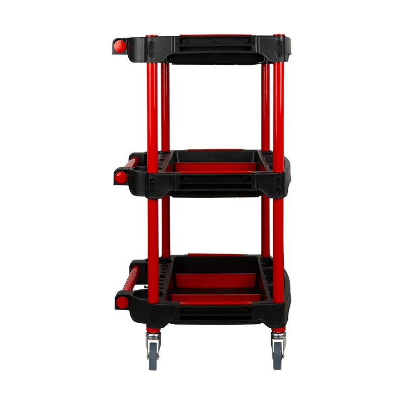 Best Sale Auto Repair Tool Cart 3 Shelf Tool Cart Car Detailing Trolley Detailing Cart