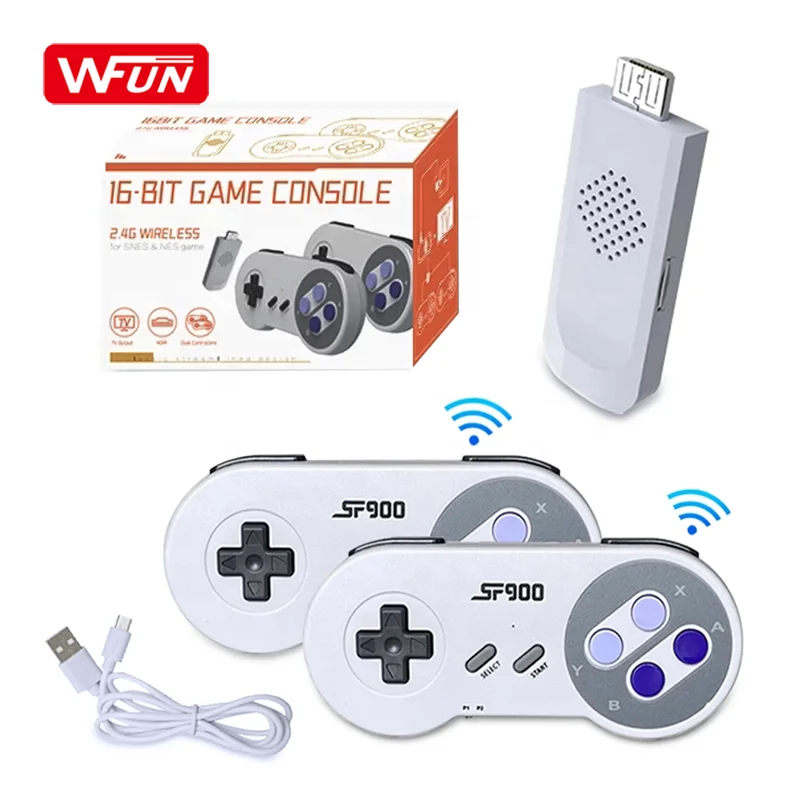 SF900 Pro Retro Game Console HD Video Game Stick With 2296 Games for SNES Wireless 16 Bit Consolas De Videojuegos for NES