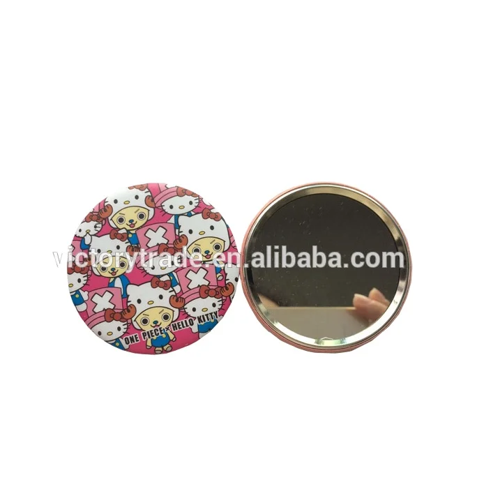 V-MM001 Promotional portable one side round shape makeup mirror  decorative pocket cosmetic mirror