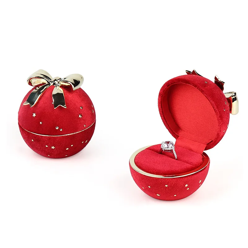 SSeeSY fashion luxury custom jewelry boxes round starry bow knot ring and pendant necklace high quality Christmas gift packaging