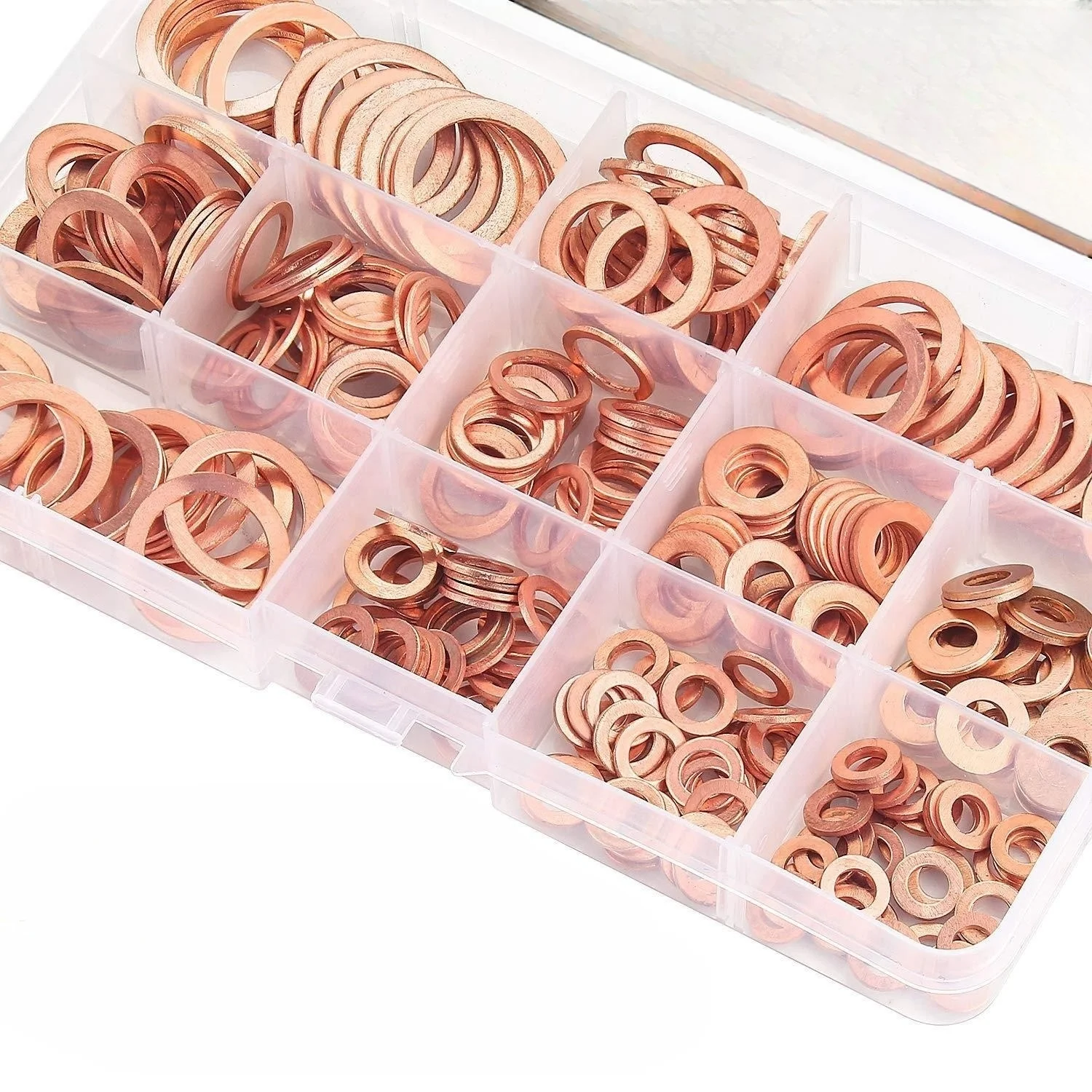 Copper Round Washer Metal Flat Washers for Injector Copper Washer Assortment