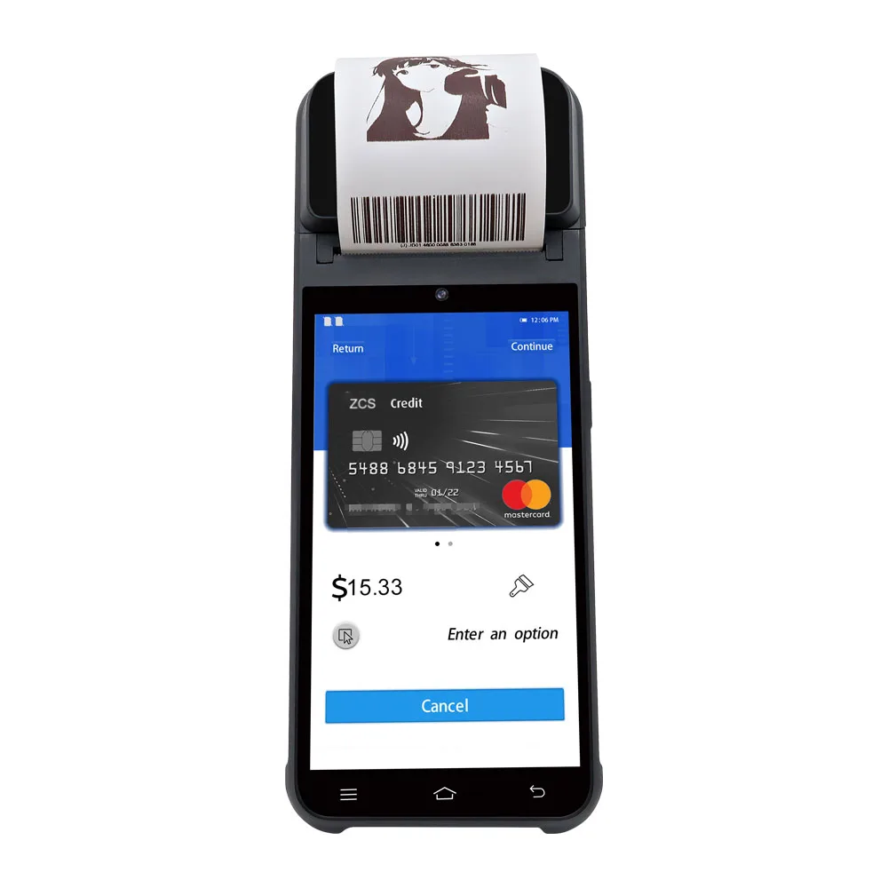 Android 8,0 мобильный умный Pos-терминал с 4g Wifi QR принтер штрих-кода КПК с мобильным принтером высокого качества
