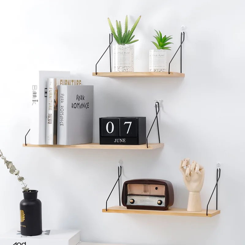 Venta directa fabrica Estandes de madera de pared almacenamiento Estandes decorativos en las paredes de la casa