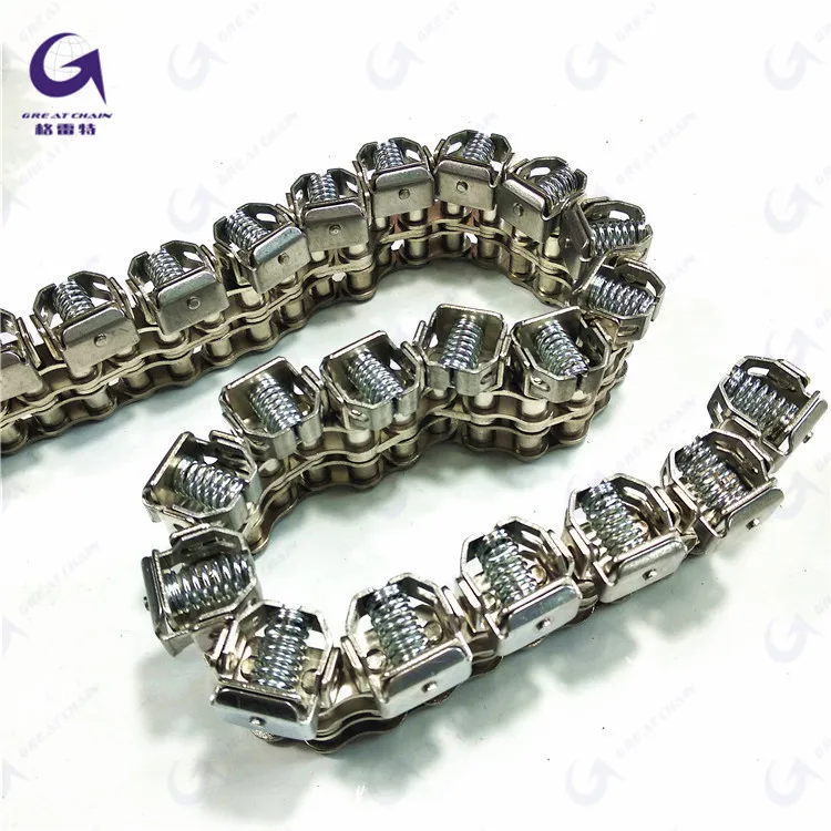 08B-GC 10B-GC  SS304 rail clip film Stainless steel chain china supplier Gripper chain supplier