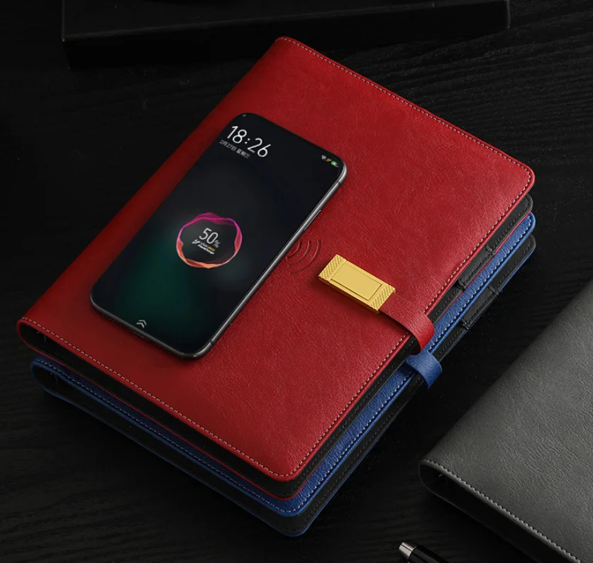 Wireless Charger Power Bank Notebook Powerbank Diary Planner Notebook With Power Bank And Usb