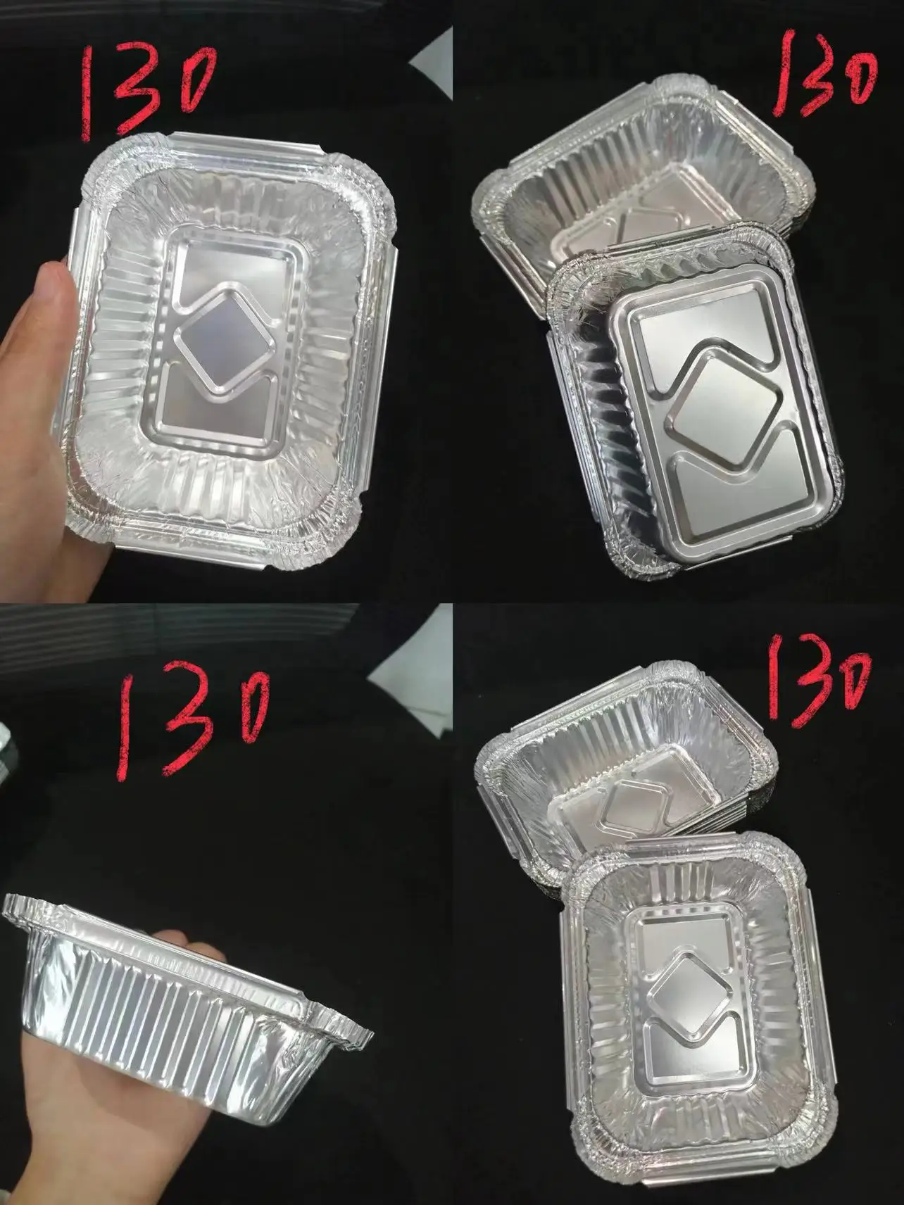 Alloy 8011 Wholesale 850ml  silver food grade safe aluminum foil container with lid