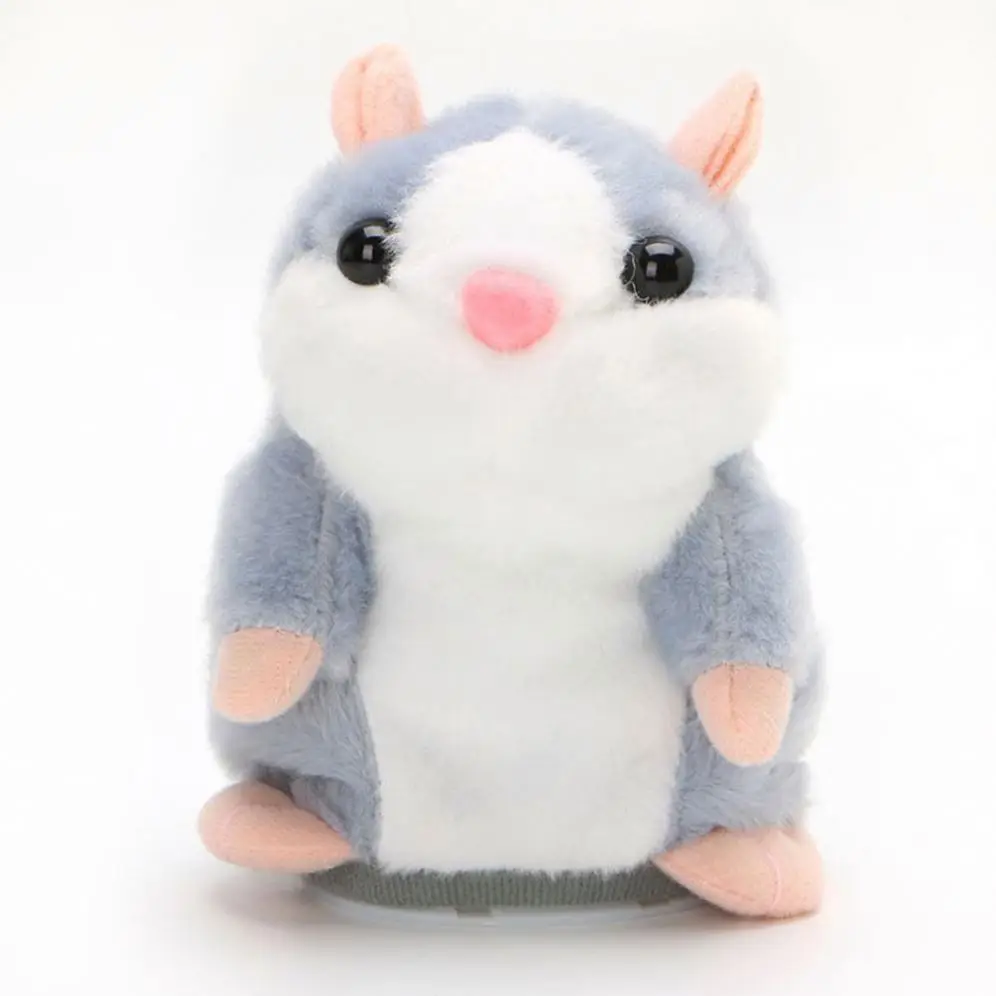 Promotion 15cm Lovely Talking Hamster Speak Talk Sound Record Repeat Stuffed Plush Animal Kawaii Hamster Toys MI003