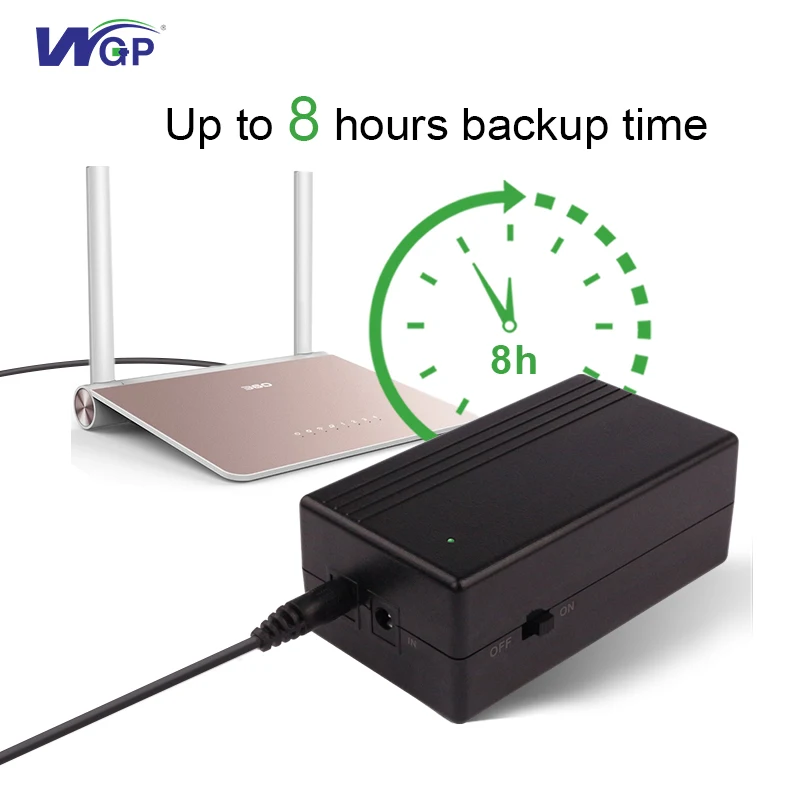 WGP бесплатный образец 18650 резервное питание батареи онлайн DC 12V 2A мини UPS для модема DVR WiFi маршрутизатор CCTV камера
