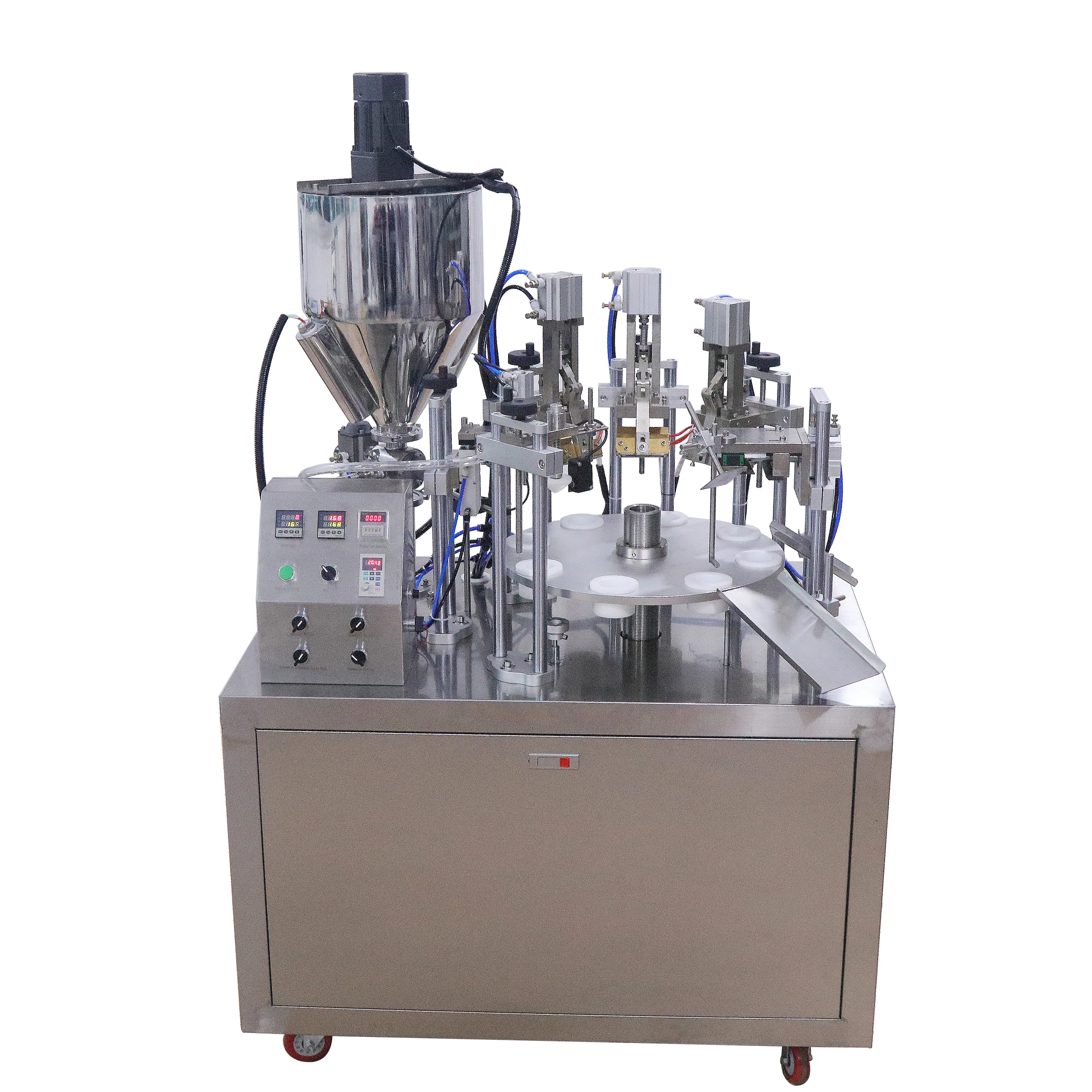 LY-T100  Semi-Automatic Glue Correction Pigment Soft Rotary Tube Filling Sealing Packaging Machine