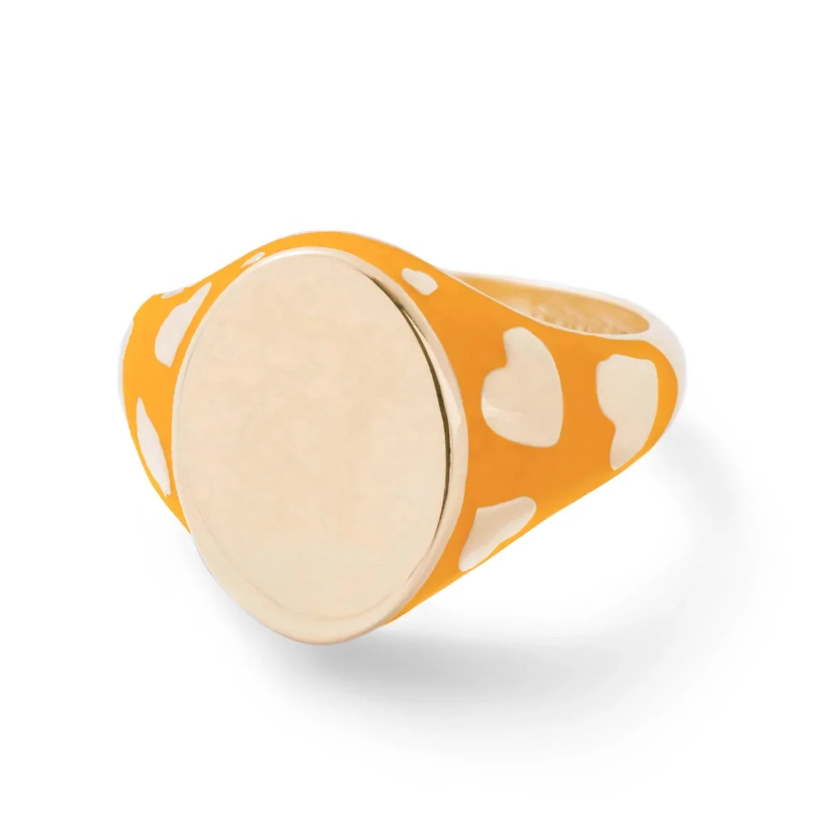 LOZRUNVE 925 Silver Fashion Jewelry Personalized Enamel Heart Signet Ring Set for Women