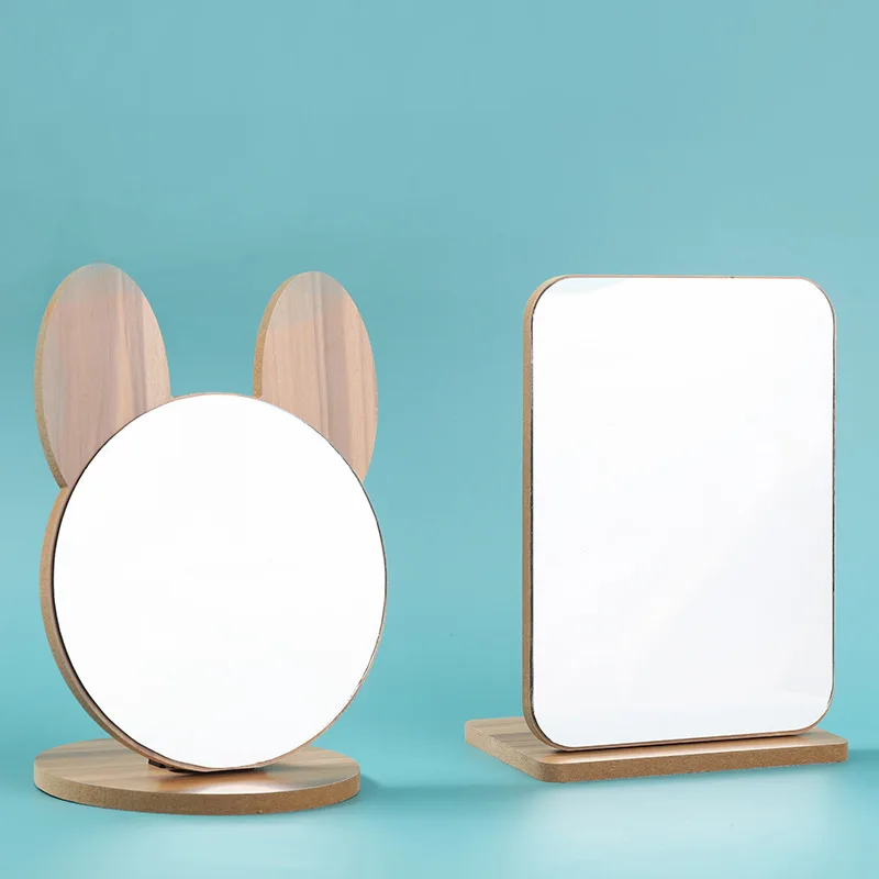 desktop desktop  vanity mirror  mirror vanity  small vanity mirror  Korean style simple wooden