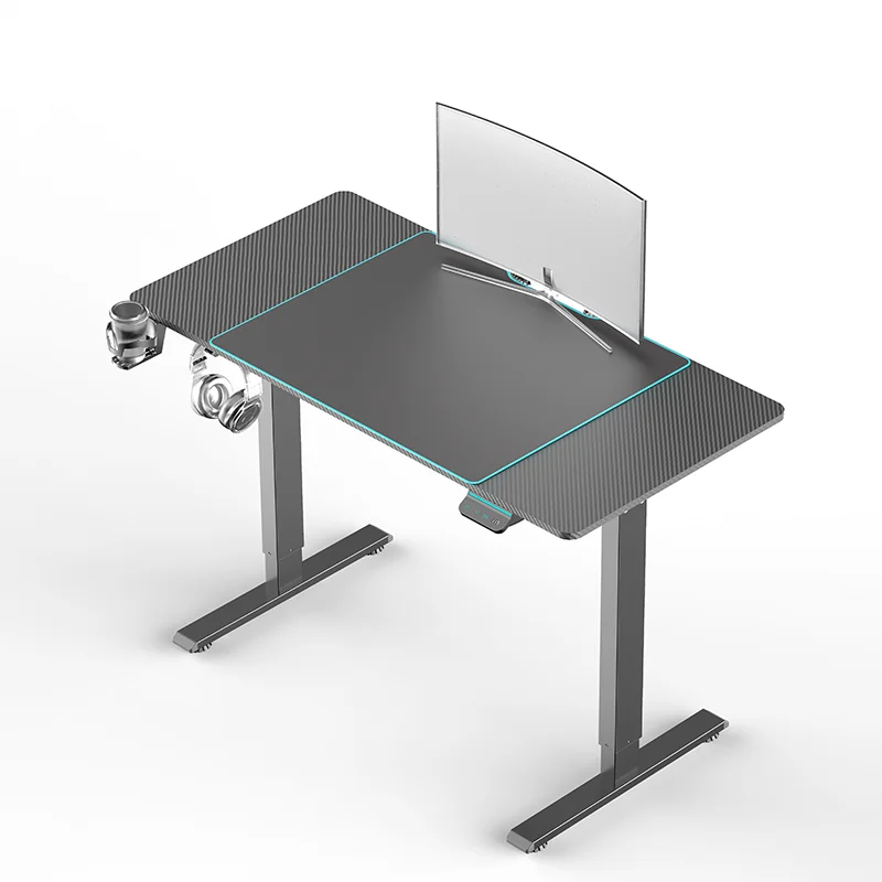 2022 г., заводская цена, Электрический l-образный игровой компьютерный стол, угловой эргономичный Регулируемый черный игровой стол для ПК